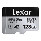 Lexar High-Performance Silver Plus microSDXC 128 Go - carte mémoire avec adaptateur SD : classe U3 A2