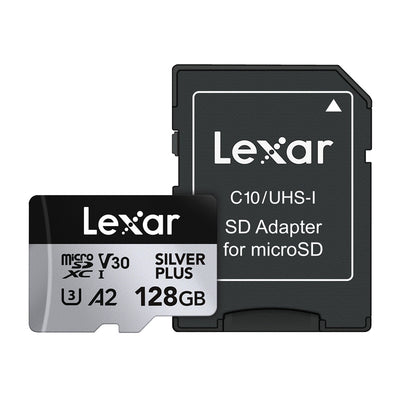 Lexar High-Performance Silver Plus microSDXC 128 Go - carte mémoire avec adaptateur SD