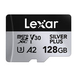 Lexar High-Performance Silver Plus microSDXC 128 Go - carte mémoire avec adaptateur SD (vue 2)