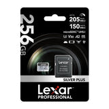 Lexar High-Performance Silver Plus microSDXC 256 Go - carte mémoire avec adaptateur SD : étanche IPX7