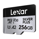 Lexar High-Performance Silver Plus microSDXC 256 Go - carte mémoire avec adaptateur SD : écriture 150 Mo/s