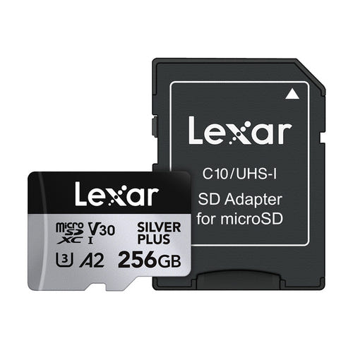 Lexar High-Performance Silver Plus microSDXC 256 Go - carte mémoire avec adaptateur SD (vue 1)