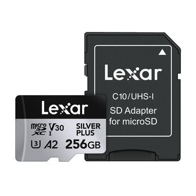 Lexar High-Performance Silver Plus microSDXC 256 Go - carte mémoire avec adaptateur SD