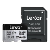 Lexar High-Performance Silver Plus microSDXC 256 Go - carte mémoire avec adaptateur SD : résistante températures extrêmes