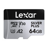Lexar High-Performance Silver Plus microSDXC 64 Go - carte mémoire avec adaptateur SD (vue 2)