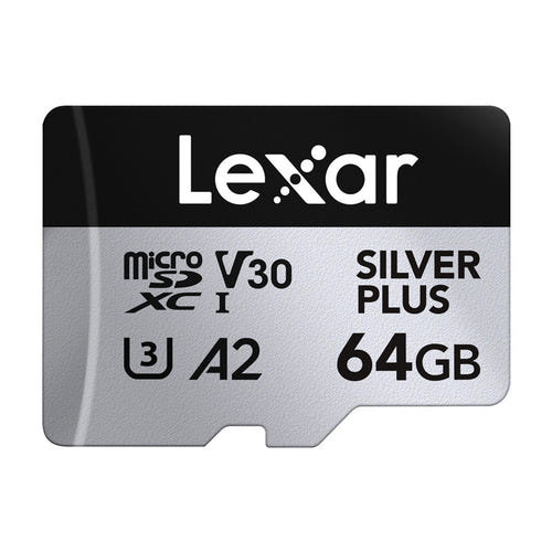 Lexar High-Performance Silver Plus microSDXC 64 Go - carte mémoire avec adaptateur SD (vue 2)