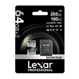 Lexar High-Performance Silver Plus microSDXC 64 Go - carte mémoire avec adaptateur SD : usage drone caméra sportive