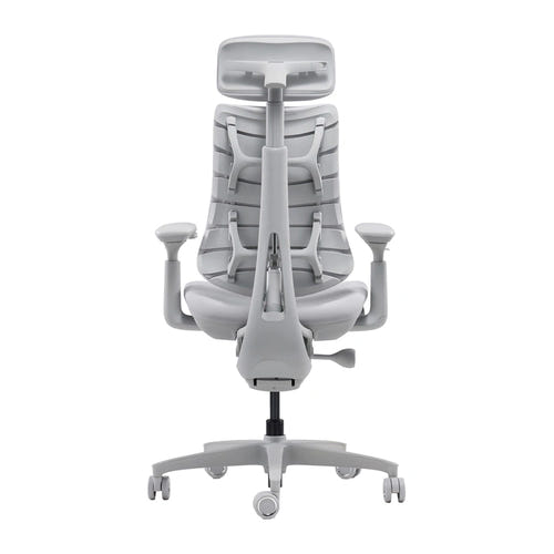 LiberNovo Omni Dynamic - Chaise ergonomique à dossier dynamique, assise 45 cm, grise : vue de profil