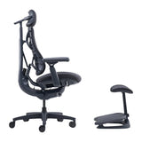 LiberNovo Omni Dynamic - Chaise ergonomique à dossier dynamique, assise 45 cm, noire : accoudoirs mobiles