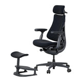 LiberNovo Omni Dynamic - Chaise ergonomique à dossier dynamique, assise 45 cm, noire : vue de trois quarts