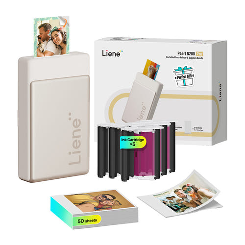 Liene Pearl N200 Pro - Kit imprimante photo portable (doré) (vue 2)