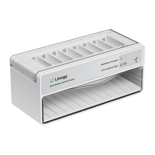 Linogy - Chargeur universel de piles AA et AAA, 8 charges et réserve de 40 cellules - visuel 1