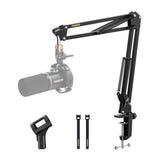 Maono BA20 - Bras de microphone articulé en acier, noir : déplié sur bureau