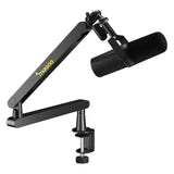 Maono BA92 - Bras de microphone articulé profil bas, charge 2 kg, noir : articulation pivotante bureau podcast