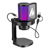 Maono DGM20 - Microphone à condensateur USB pour le jeu, filtre anti-pop, noir : fourni