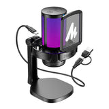 Maono DGM20 - Microphone à condensateur USB pour le jeu, filtre anti-pop, noir : panier antivibratoire dgm20