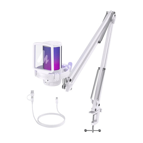 Maono DGM20S - microphone USB à condensateur avec bras (blanc) - visuel 1