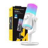 Maono DM30RGB blanc - Microphone à condensateur cardioïde USB-C, 4 égaliseurs : lumière colorée poste clair