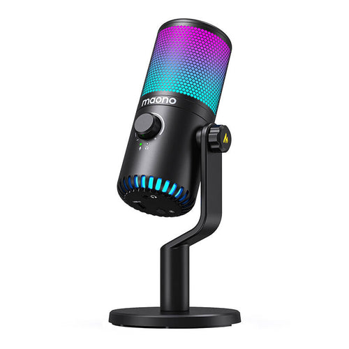 Maono DM30RGB - Microphone à condensateur USB-C et jack, corps métal, noir