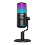 Maono DM30RGB - Microphone à condensateur USB-C et jack, corps métal, noir : molette de contrôle éclairée