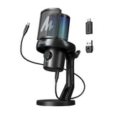 Maono DM40 Pro - Microphone de jeu sans fil avec éclairage RGB, noir : de face