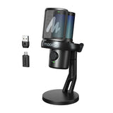Maono DM40 Pro - Microphone de jeu sans fil avec éclairage RGB, noir : récepteur USB-C