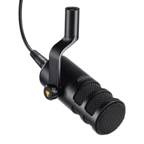 Maono PD100 - Microphone dynamique XLR avec pied et socle, noir : inclinable