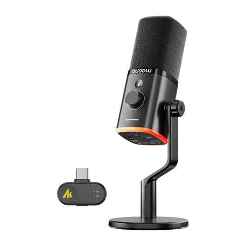Maono PD100W - microphone dynamique sans fil USB-C 2,4 GHz noir - visuel 1