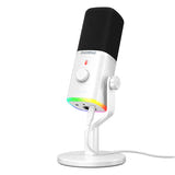Maono PD100X - Microphone dynamique USB et XLR avec égaliseur, blanc