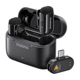Maono WM622 PC2 - Microphone cravate sans fil USB-C, 2 émetteurs avec aimants et tour de cou : bonnettes anti vent mousse