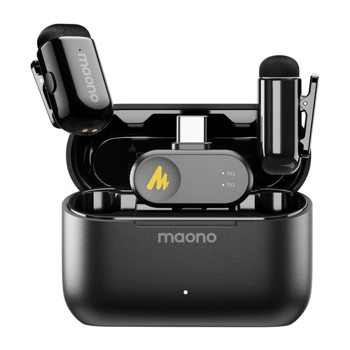 Maono WM622 PC2 - Microphone cravate sans fil USB-C, 2 émetteurs avec aimants et tour de cou : micro cravate USB-C wm622 pc2