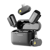 Maono WM622 PBC2 - Microphone cravate sans fil, 2 émetteurs et récepteurs Lightning et USB-C : clipsés sur vêtement