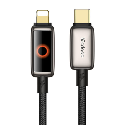 Mcdodo CA-6670 - Câble USB-C vers Lightning 36 W tressé, 1,2 m : gaine tressée noire