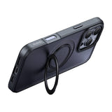 Mcdodo PC-4932 - Coque MagSafe noire avec béquille pour iPhone 16 Pro : orientable dos