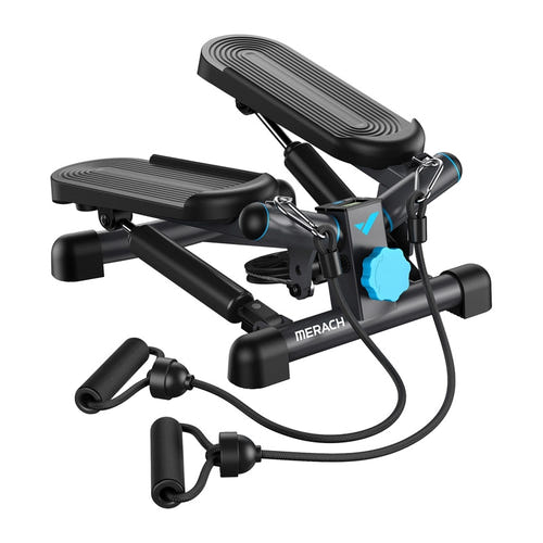 MERACH MR-2354B2 - Stepper 2-en-1 compact avec élastiques : noir