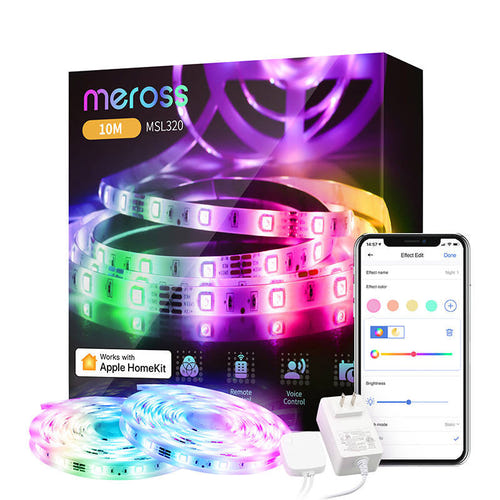 Meross MSL320 - Ruban LED connecté Wi-Fi RGB 2 x 5 m : contrôleur WiFi et accessoires
