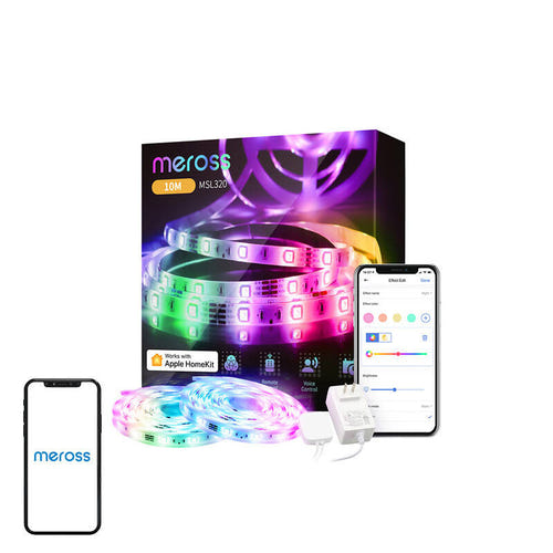 Meross MSL320 - Ruban LED connecté Wi-Fi RGB 2 x 5 m : HomeKit