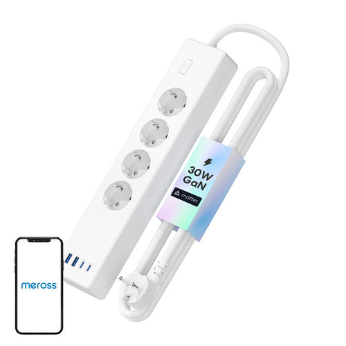 Meross MSP844 - Multiprise connectée Matter avec charge rapide : face