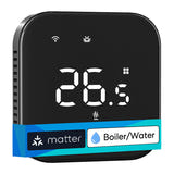Meross MTS215BMA-B - Thermostat Wi-Fi Matter noir, chauffage à eau