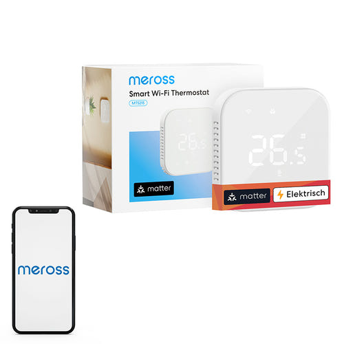 Meross MTS215MA - Thermostat Wi-Fi Matter pour chauffage électrique : blanc