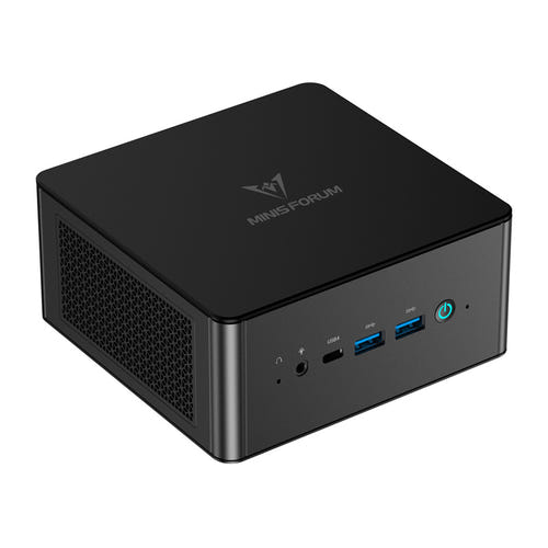 Minis Forum UM890 Pro - Mini PC AMD Ryzen 9 8945HS 16 Go et 512 Go : façade USB et jack