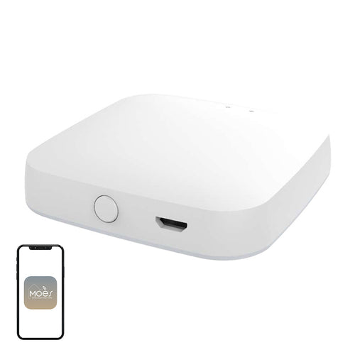 Moes ZHUB-W - Passerelle ZigBee et Wi-Fi pour maison connectée : WiFi blanche capteurs