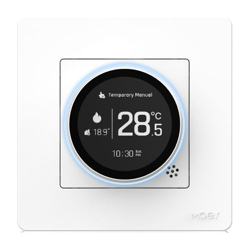 Moes ZHT-SR-GB - Thermostat connecté ZigBee pour chauffage électrique : anneau lumineux