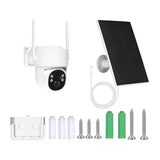 Moes WCM-J10-S - Caméra de surveillance extérieure Wi-Fi 4 MP solaire : IP solaire panneau façade
