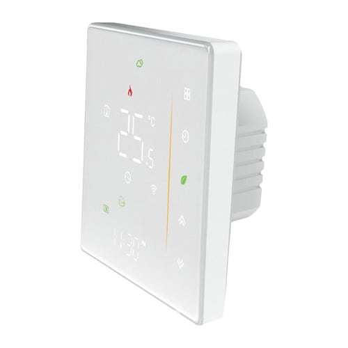 Moes WHT-006-GB-WH - thermostat connecté pour chauffage électrique : vue profil