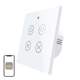 Moes WRS-EUC2-WH-MS - Interrupteur connecté double volet : mural verre blanc deux canaux