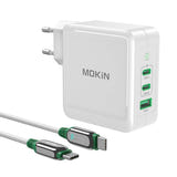 MOKiN PD140W PA0701 - Chargeur GaN 140 W, 2 USB-C et 1 USB-A : 140 W mokin pa0701