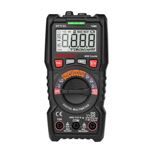 Habotest HT113C - multimètre numérique True RMS avec NCV et lampe : écran LCD rétroéclairé