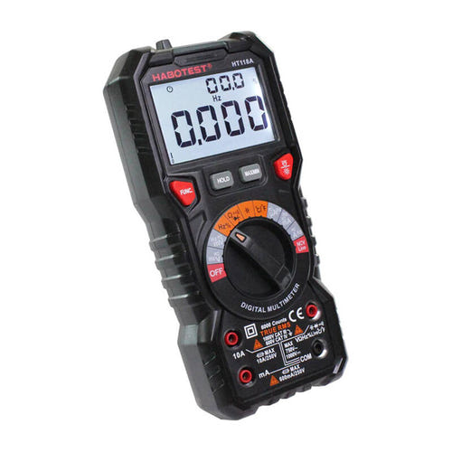 Habotest HT118A - multimètre numérique True RMS avec NCV et lampe : écran LCD rétroéclairé
