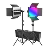 Neewer - Kit 2 panneaux LED 660 PRO II RGB avec trépieds 200 cm : panneau